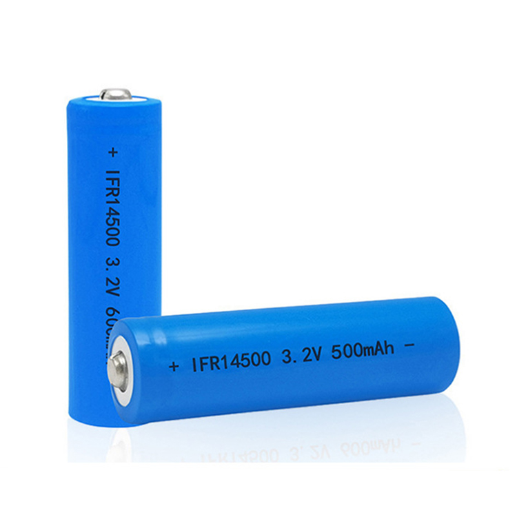 High quality 3.2V 300mAh 500mAh 600mAh IFR 14500 LiFePO4 battery round lithium battery